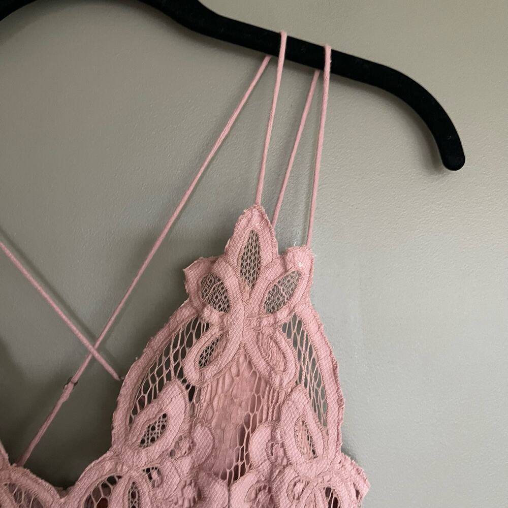 Free People Pink Lace Peplum Blouse - Picture 6 of 16
